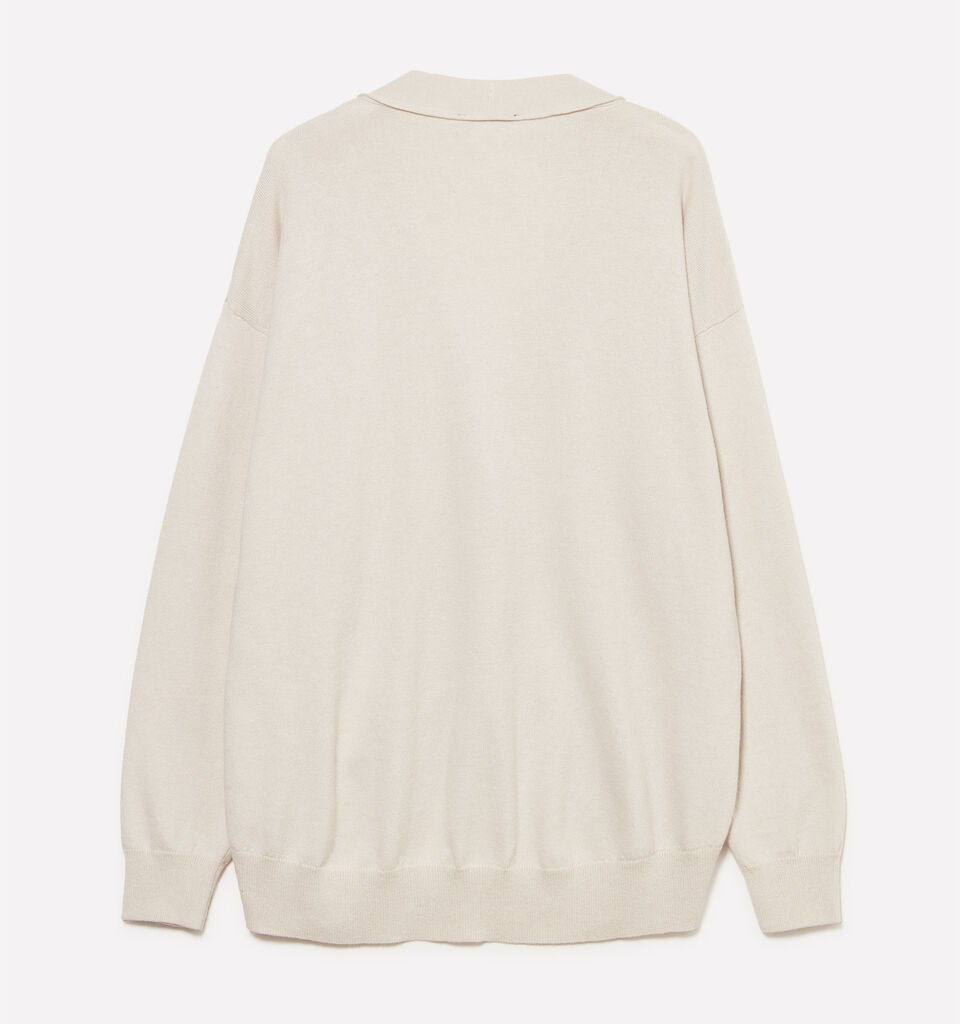 Dove gray oversize fit cardigan - women's cardigans - Beige | Sisley image number 6